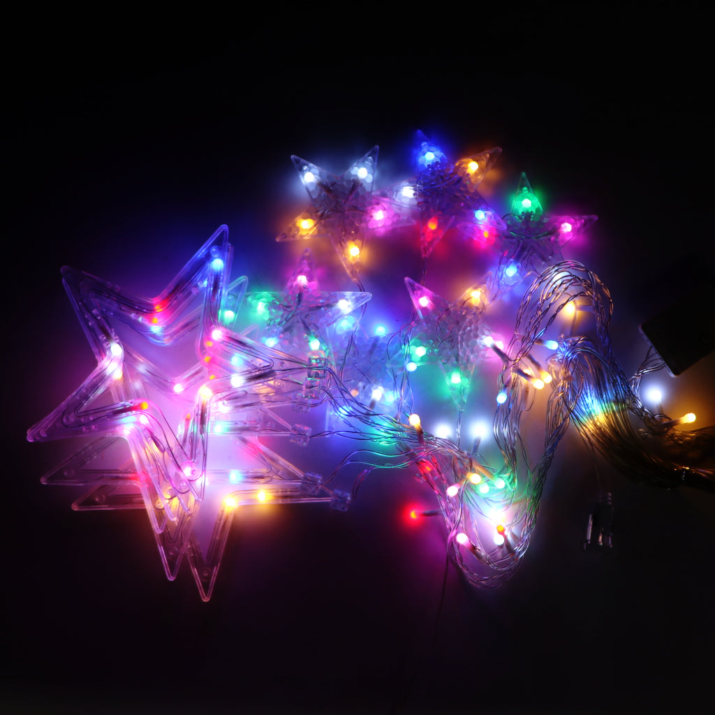 6+6 Multi-Color Star LED Curtain Lights