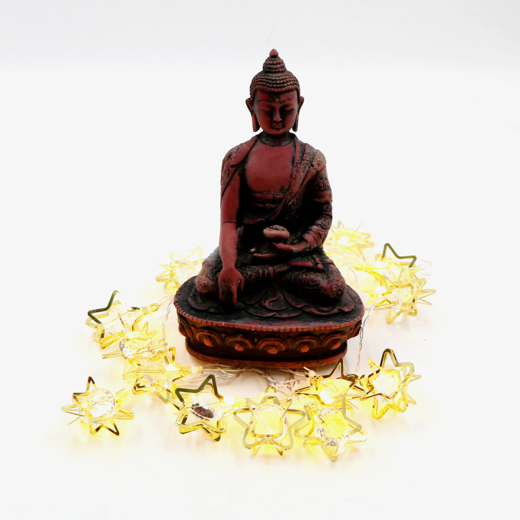 Diamond-in-Star 14 LED Golden String Lights