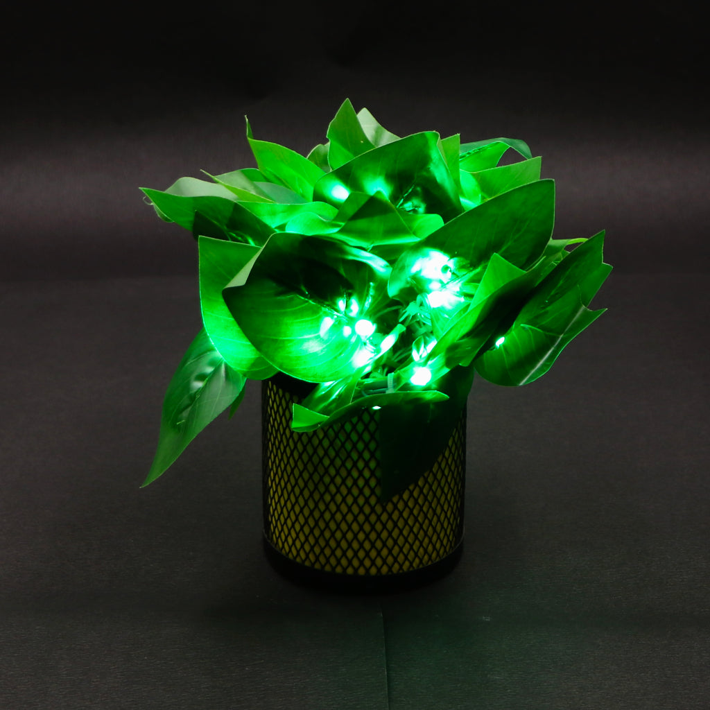 Big Dark Green Leaf 38 LED String Fairy Lights