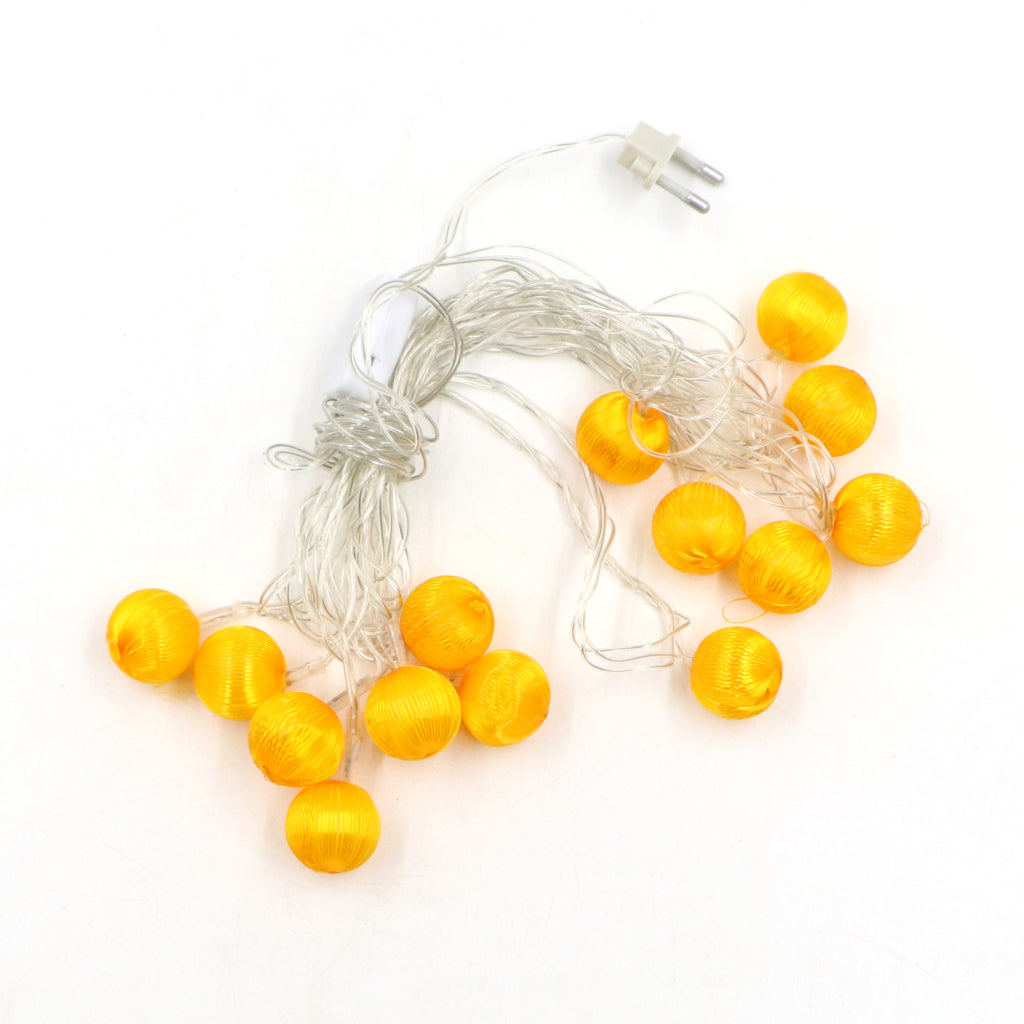 Mini Yellow Thread Balls 14 LED String Fairy Lights