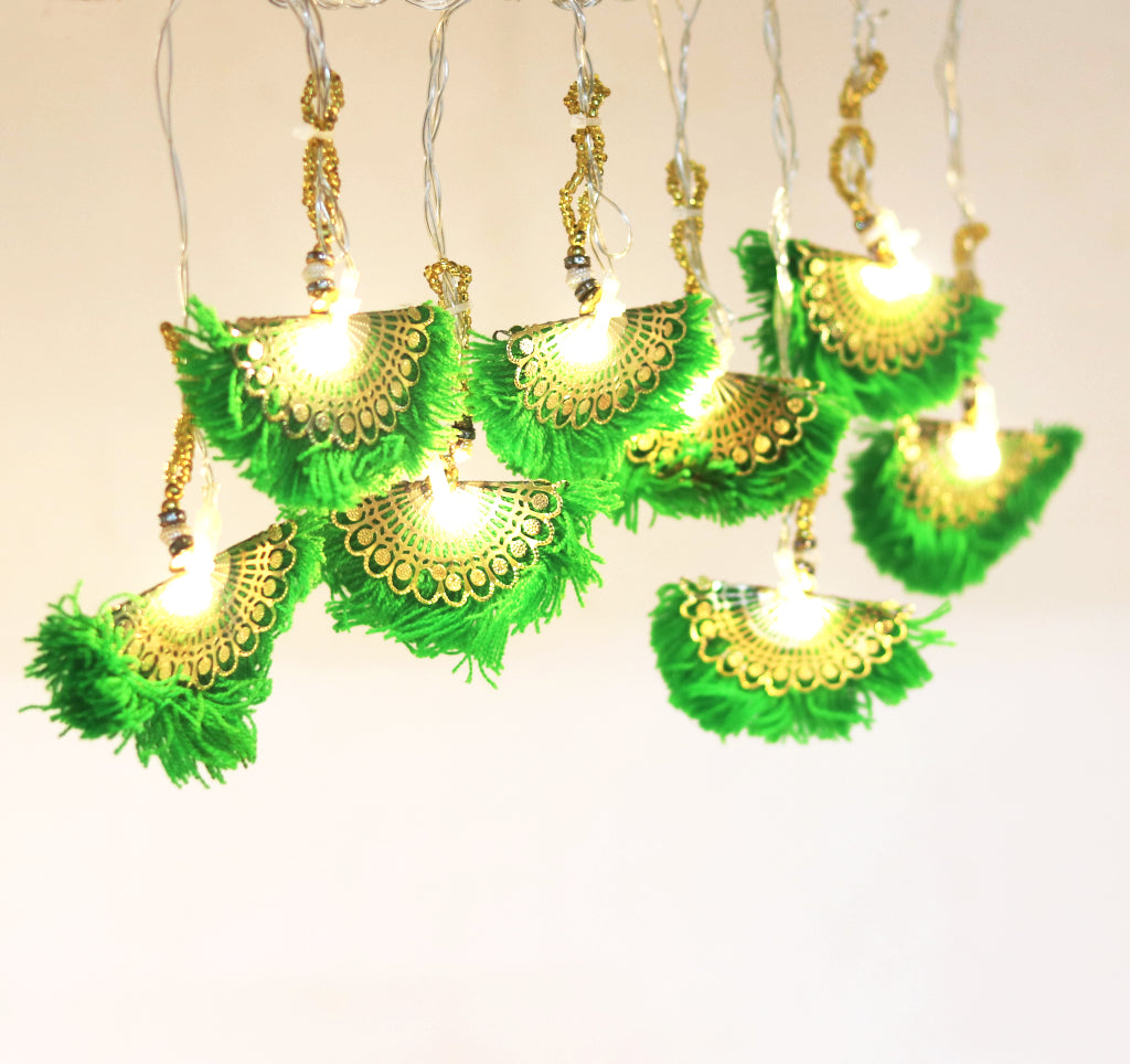 Green Thread Fan Pankha 14 LED String Fairy Lights