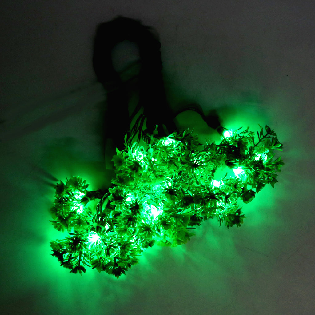 Small Yellow + Green Flower 24 LED String Fairy Lights