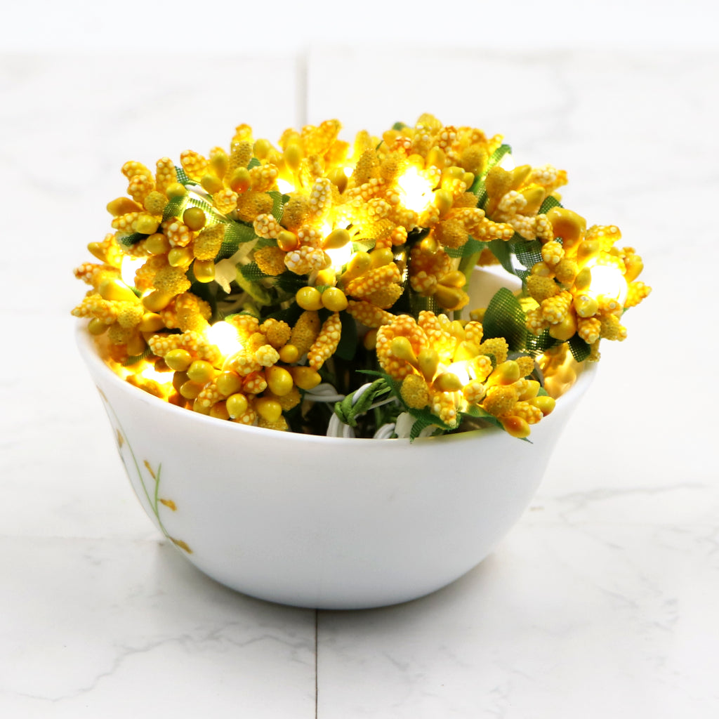 Yellow Fruits Mulberry 16 LED String Fairy Lights