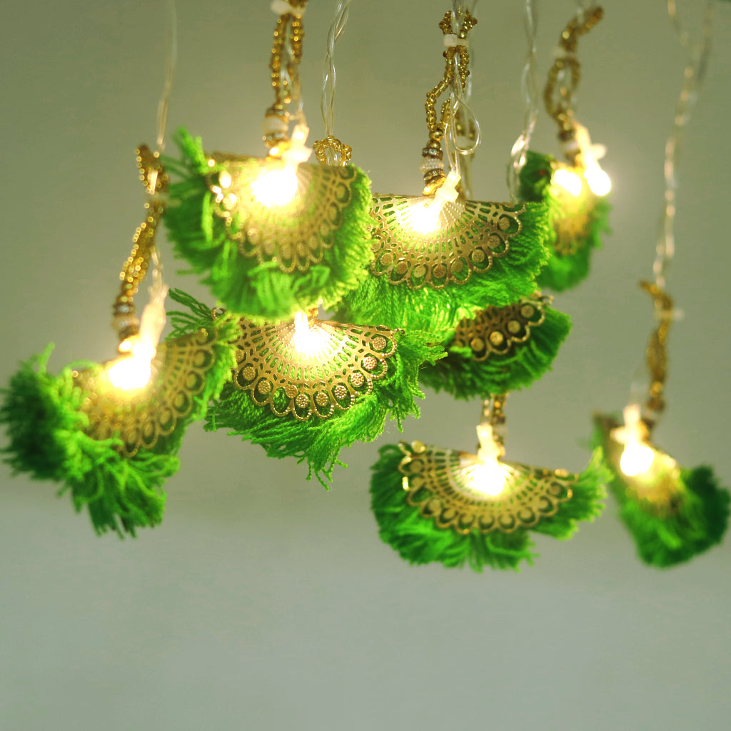 Green Thread Fan Pankha 14 LED String Fairy Lights
