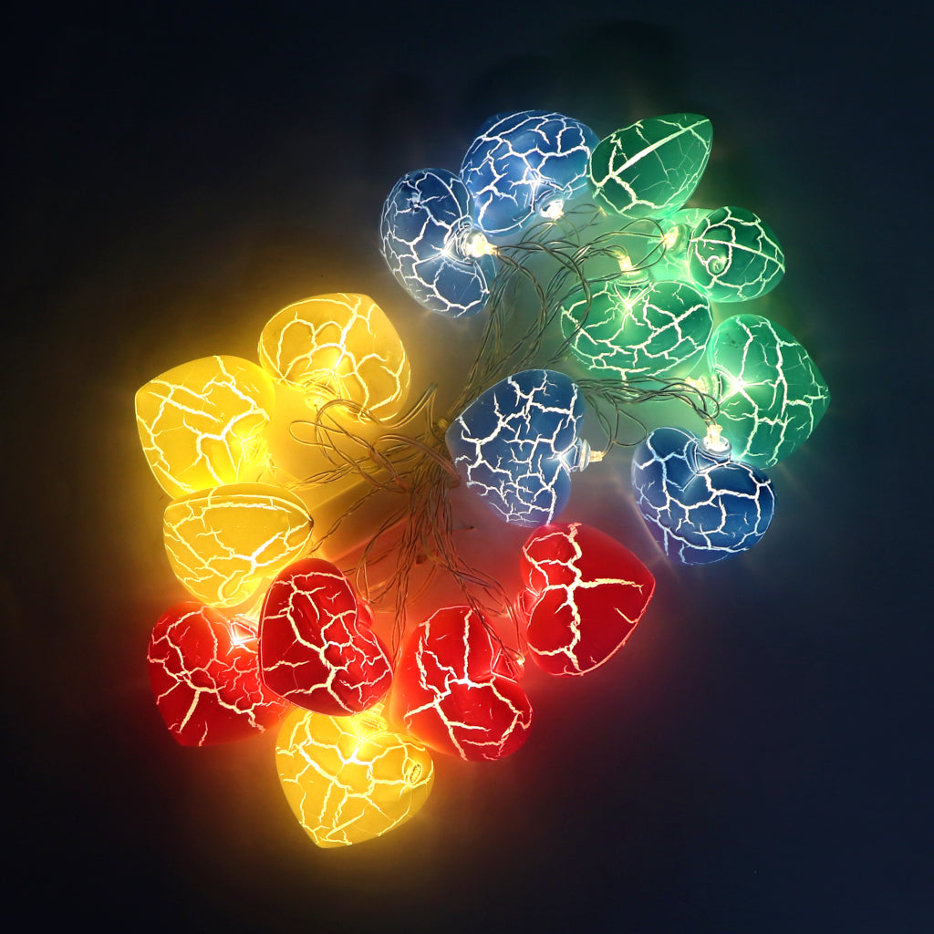 Crack Heart Shape 16 LED Pastel String Lights