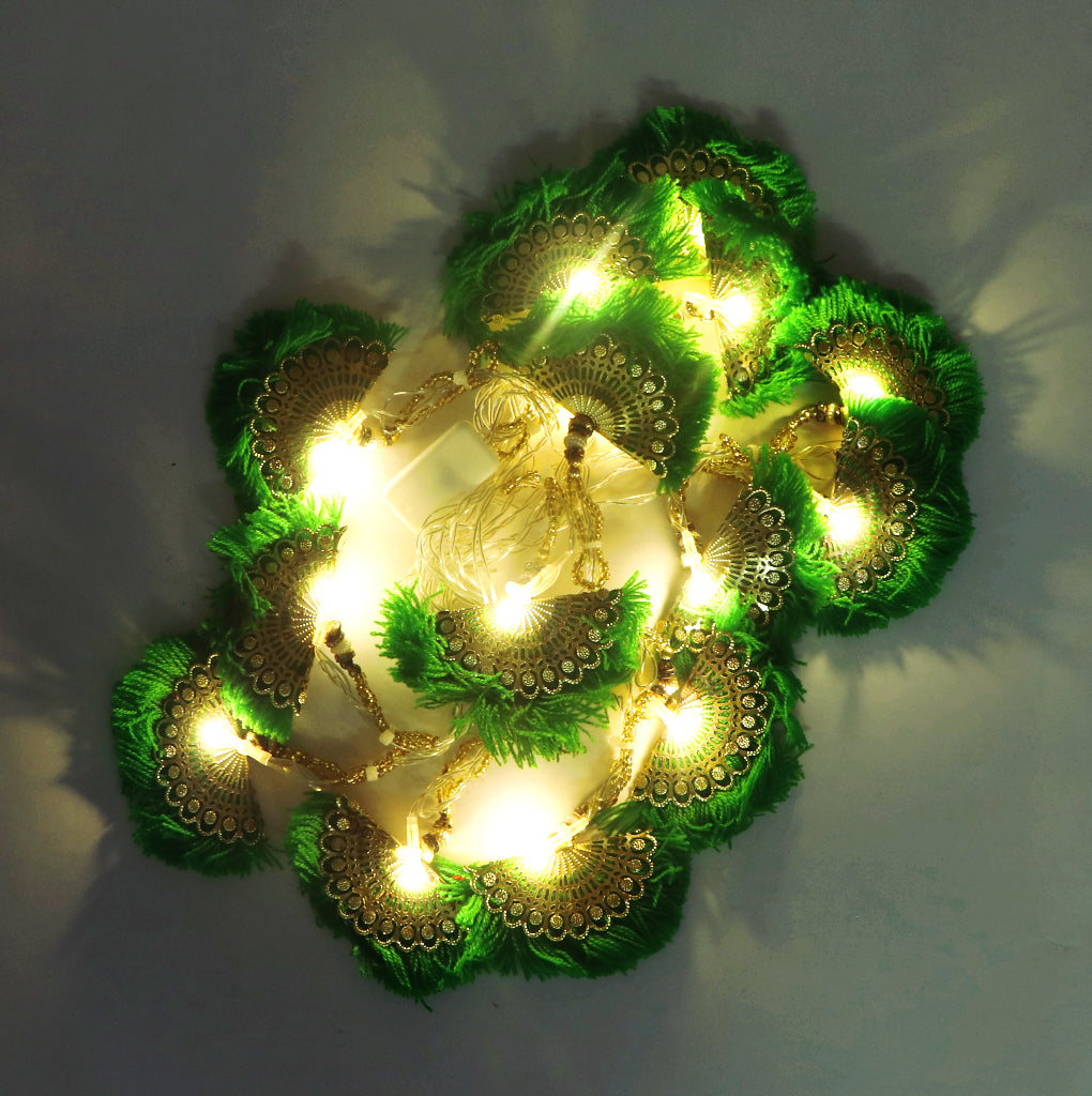 Green Thread Fan Pankha 14 LED String Fairy Lights