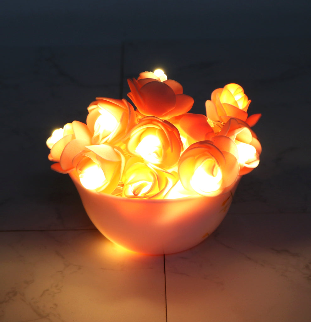 Small Lite Pink Rose 14 LED String Fairy Lights