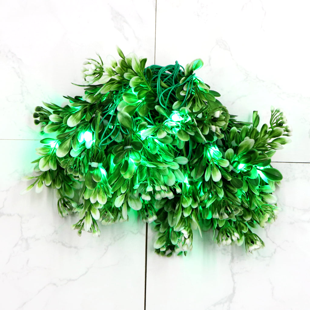 Green Leaves with White Tip 24 LED String Fairy Lights