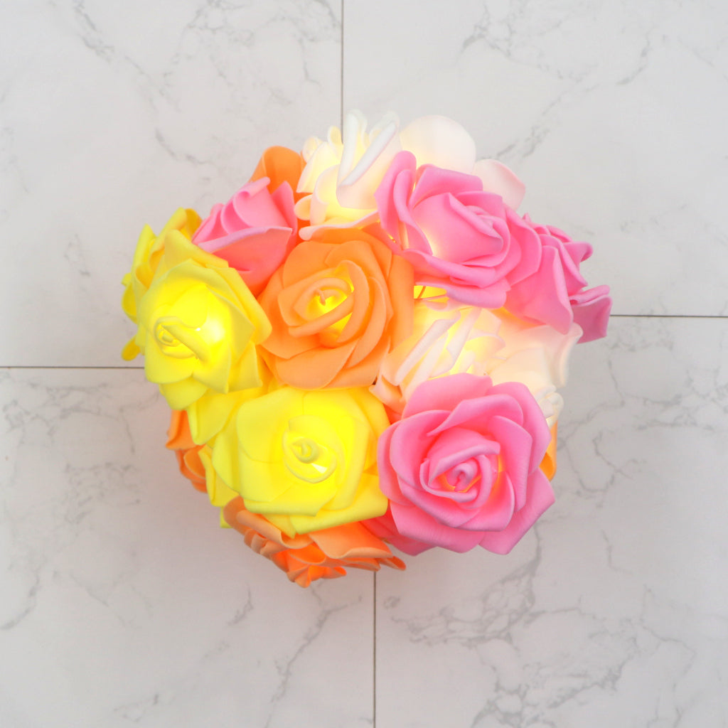 Big Roses Multi-Color 24 LED String Fairy Lights