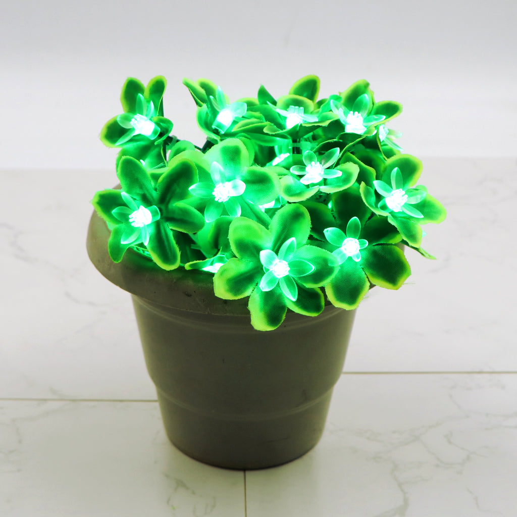 Green Silicon Flower 24 LED String Fairy Lights