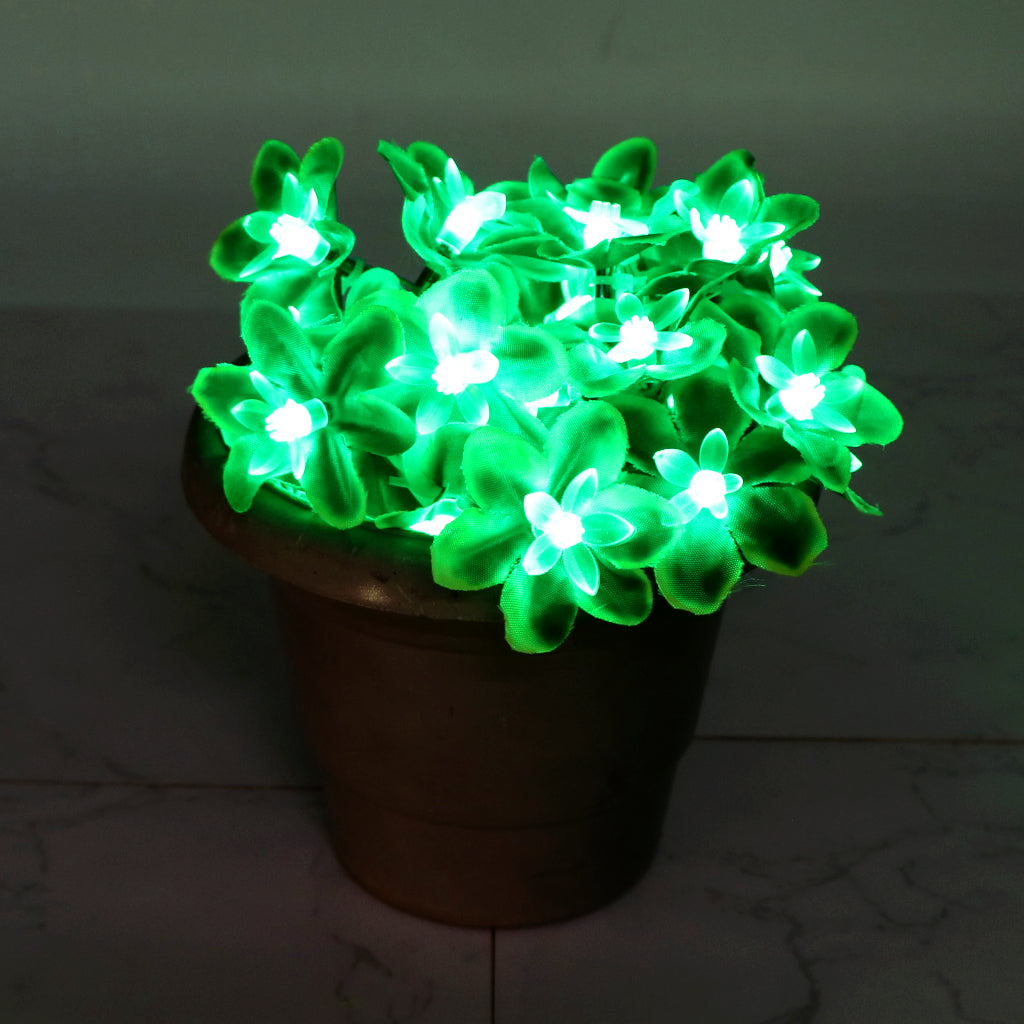Green Silicon Flower 24 LED String Fairy Lights