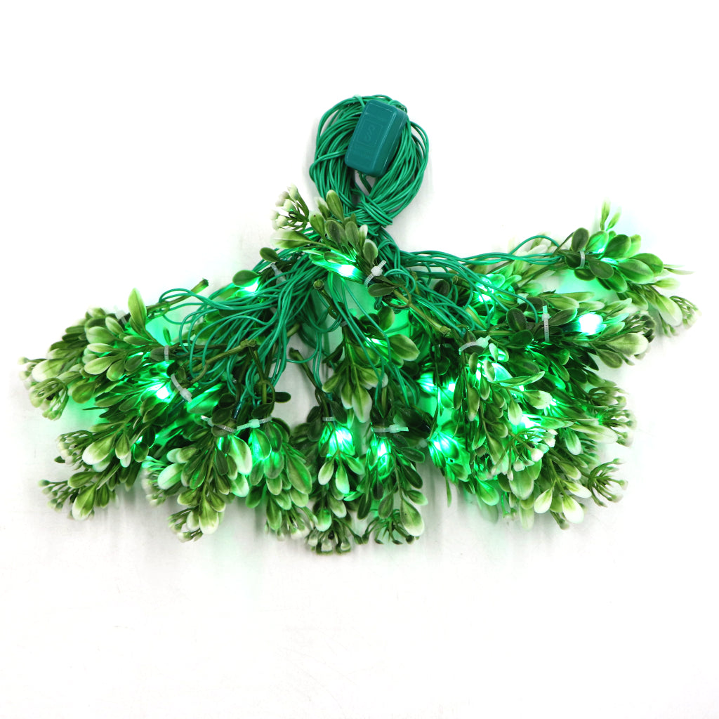 Green Leaves with White Tip 24 LED String Fairy Lights