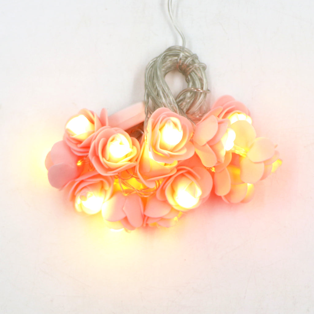 Small Lite Pink Rose 14 LED String Fairy Lights