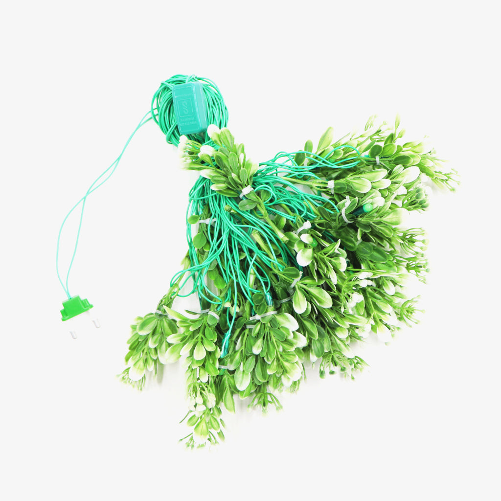 Green Leaves with White Tip 24 LED String Fairy Lights