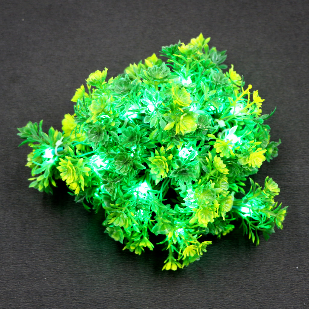 Small Yellow + Green Flower 24 LED String Fairy Lights