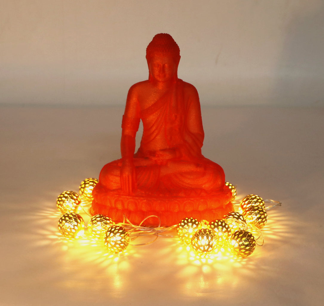 Metal Ball Shape 14 LED Golden String Lights