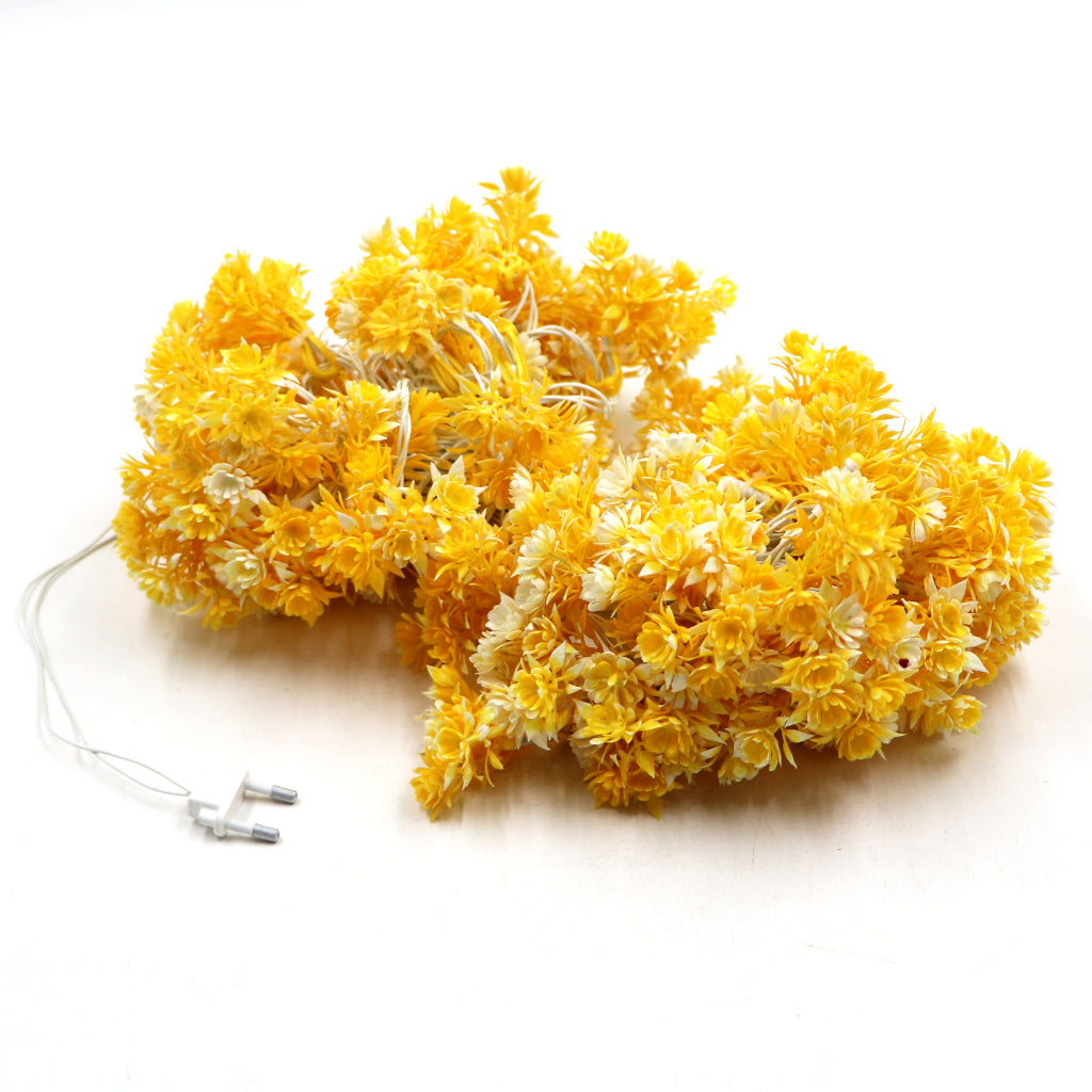 Small Yellow Flower With White Tip 60 LED String Fairy Lights