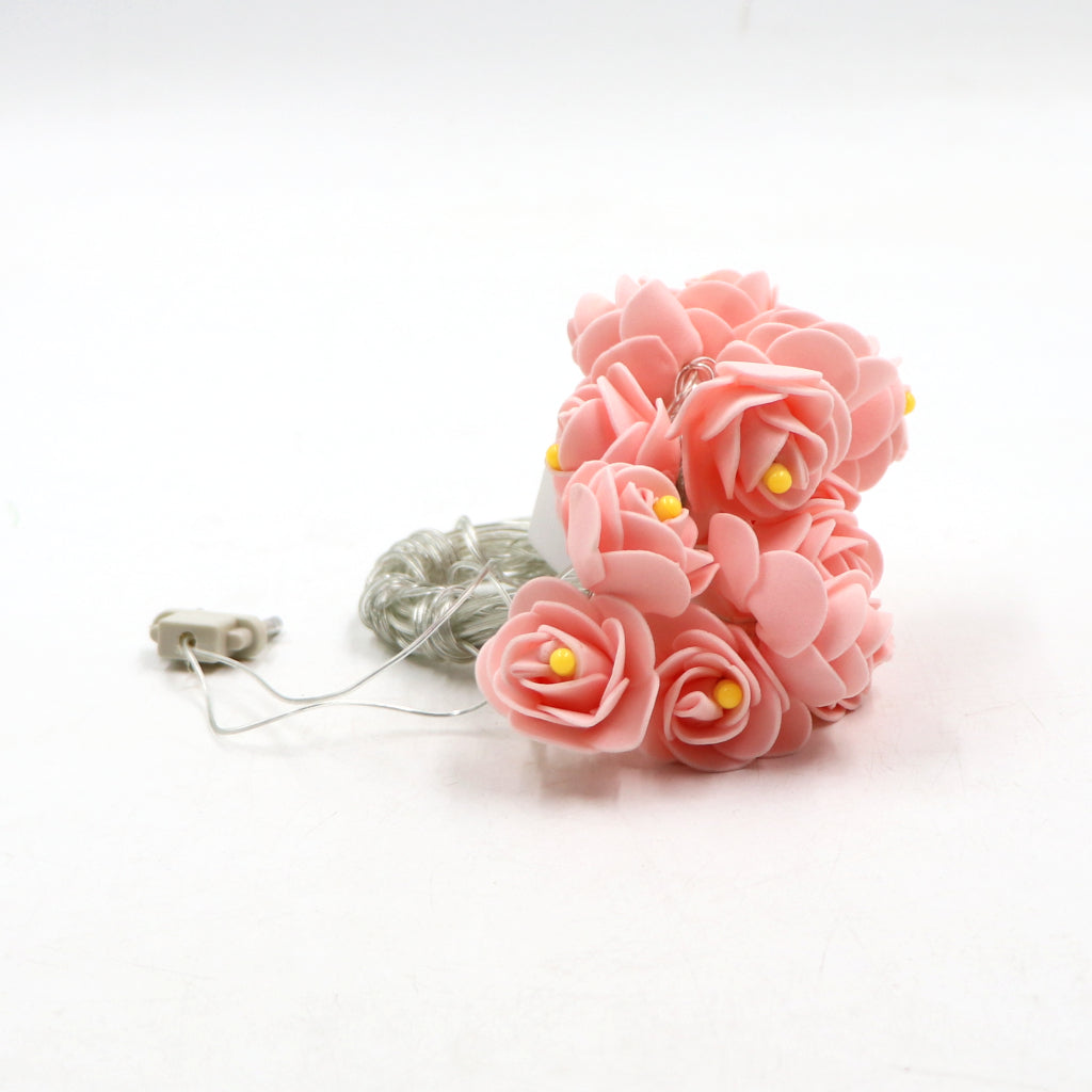 Small Lite Pink Rose 14 LED String Fairy Lights