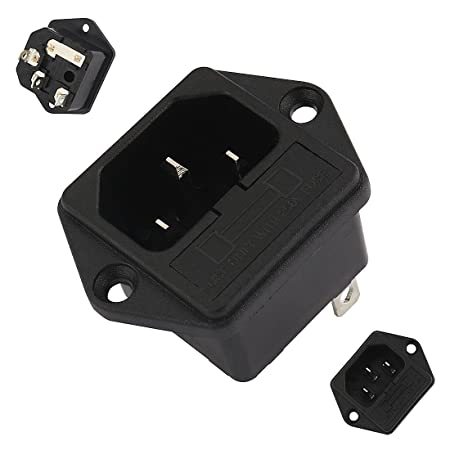 AC 250V 10A IEC320 C14 Male Power Cord Inlet Socket