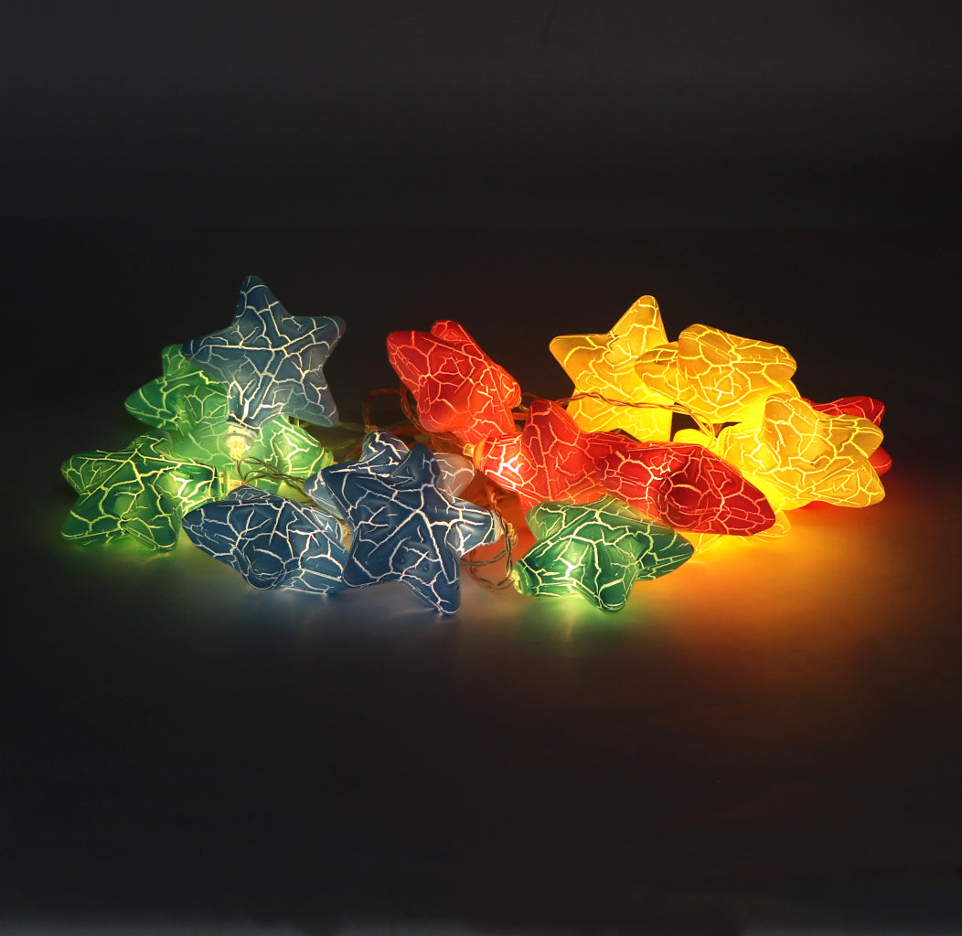Crack Star Shape 16 LED Pastel String Lights