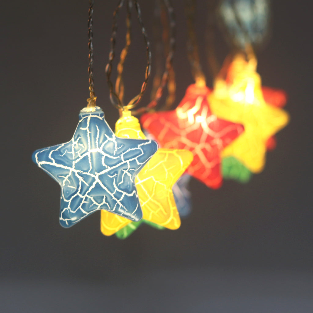 Crack Star Shape 16 LED Pastel String Lights