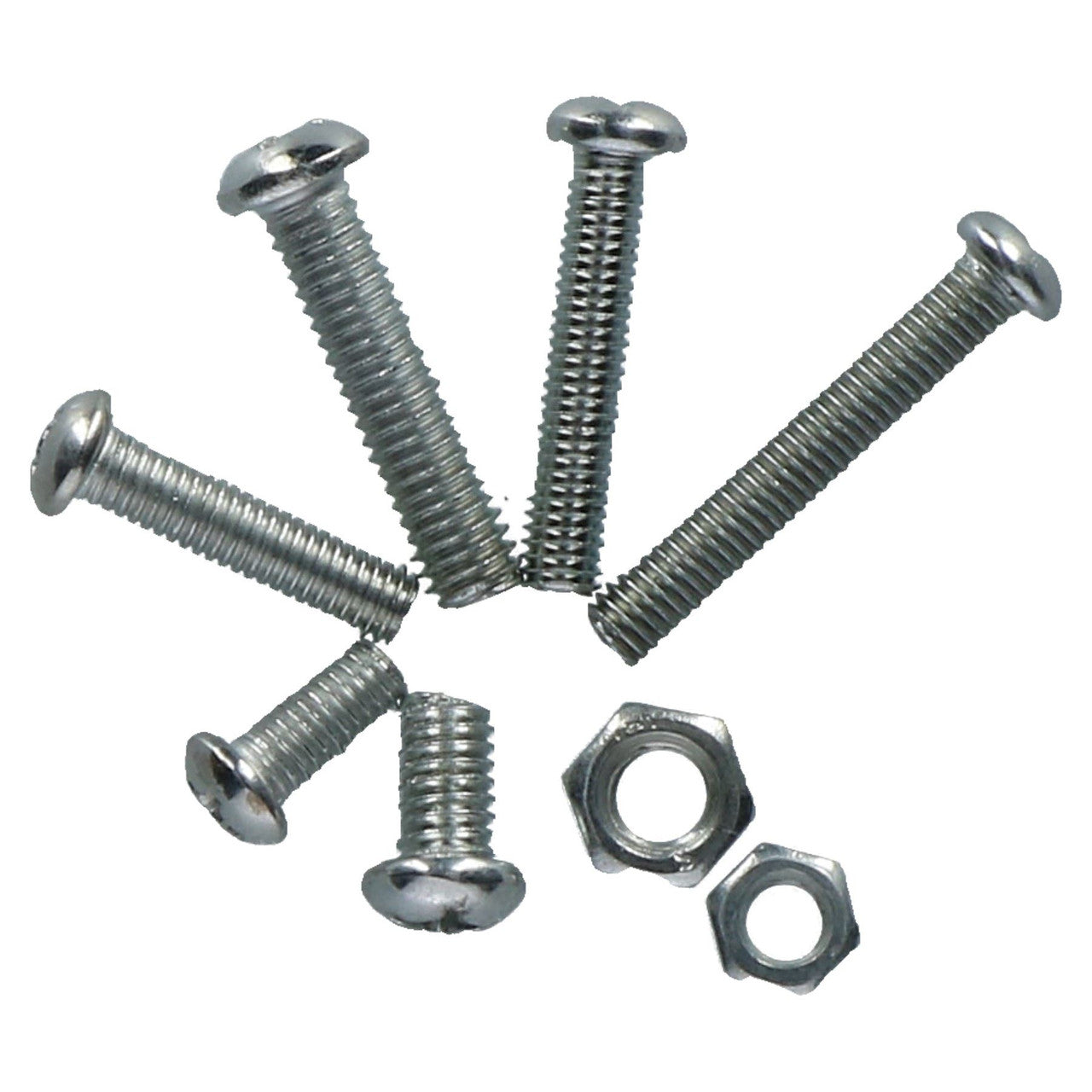 Philips Head Nuts & Bolts Set (Silver Plated) - Pack of 10