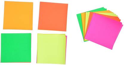 Oddy: OS-5C-20 6x6in Single Side Fluorescent Origami Sheets (20Sheets)