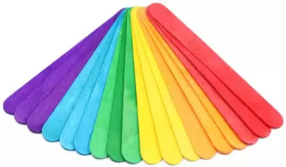 Colourful Popsicle Big Sticks for Craft (Pack of 50)