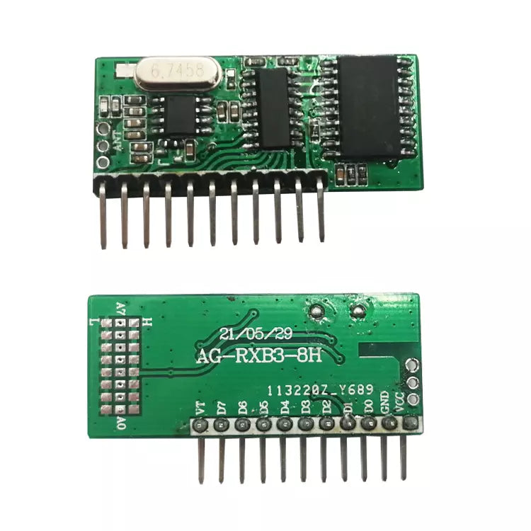 QIACHIP 433/315Mhz Wireless Receiver Learning Code 1527 Fixed code 2260 Decoding Module 8 Channel Output Learning Button