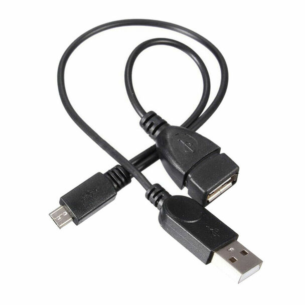 Male Micro USB to USB 2.0 Male & USB 2.0 Female Host OTG Converter Adapter Cable