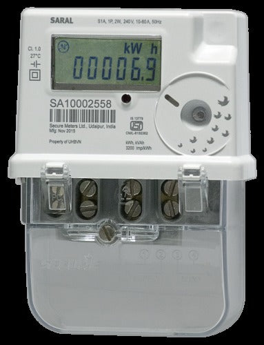 Secure SARAL Uni-Directional Single Phase LED Energy Meter