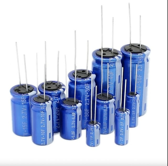 2.7V Super Capacitor 1F to 400F Through Hole General Purpose Capacitors