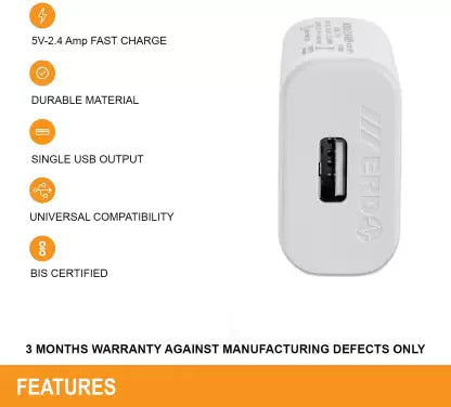ERD: TC-24 5V 2.4A USB Adapter With Micro USB Cable