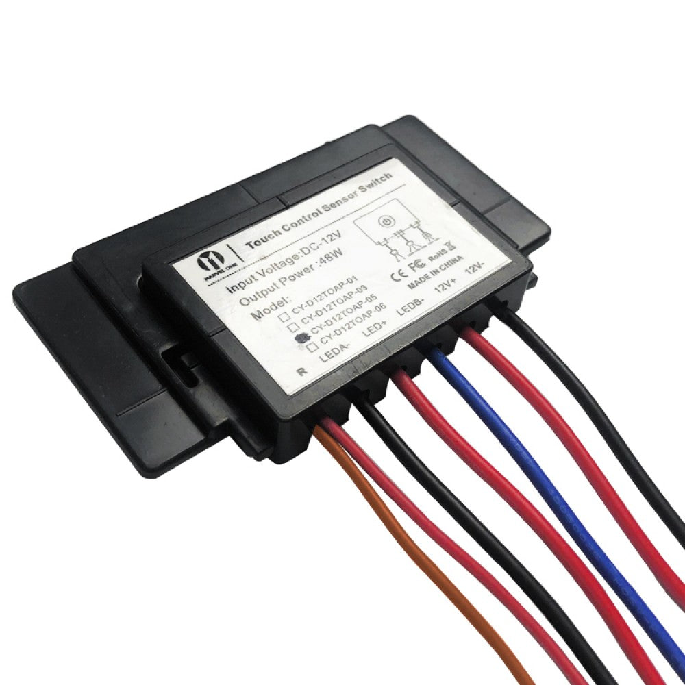 CY-D12TOAP-06 Single Touch Sensor Switch For Glass Lamp Mirror Light LED 12VDC 4A Two Colour