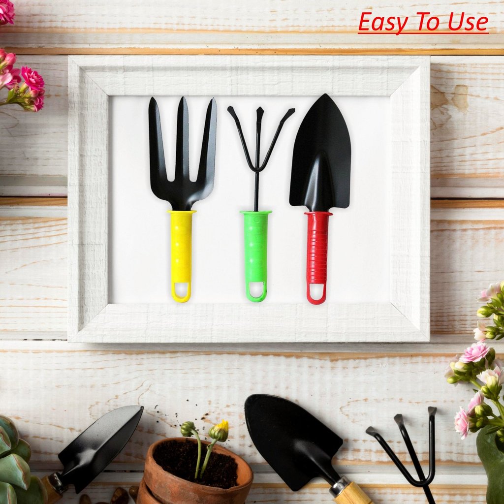 Colorful 3pcs Garden Tool Set with Plastic Handle