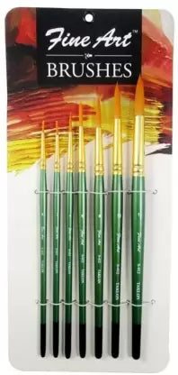 Pidilite Fine Art Paint Brush TR-7 (S-412) Painting Round Shape, Set of 7 (Size: 0,2,4,6,8,10,12)