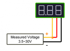 0.28in 0-100v DC Voltmeter Module Three Wire