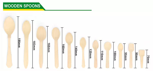 30x160mm Disposable Wooden Spoons for DIY/Home