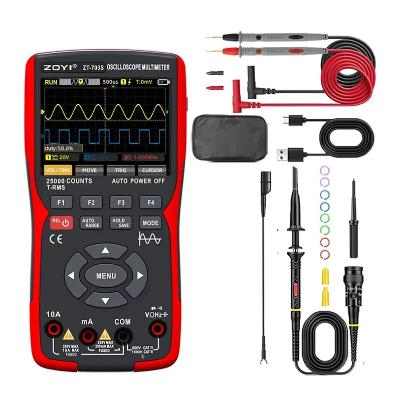 Zoyi: ZT-703S: 3-in-1 Handheld Digital Oscilloscope and Multimeter