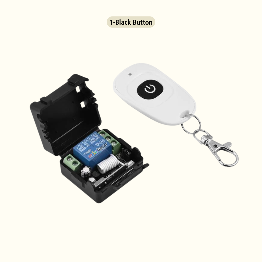 433MHz 12-Volt 1-Relay Wireless RF Control Switch with Remote Transmitter