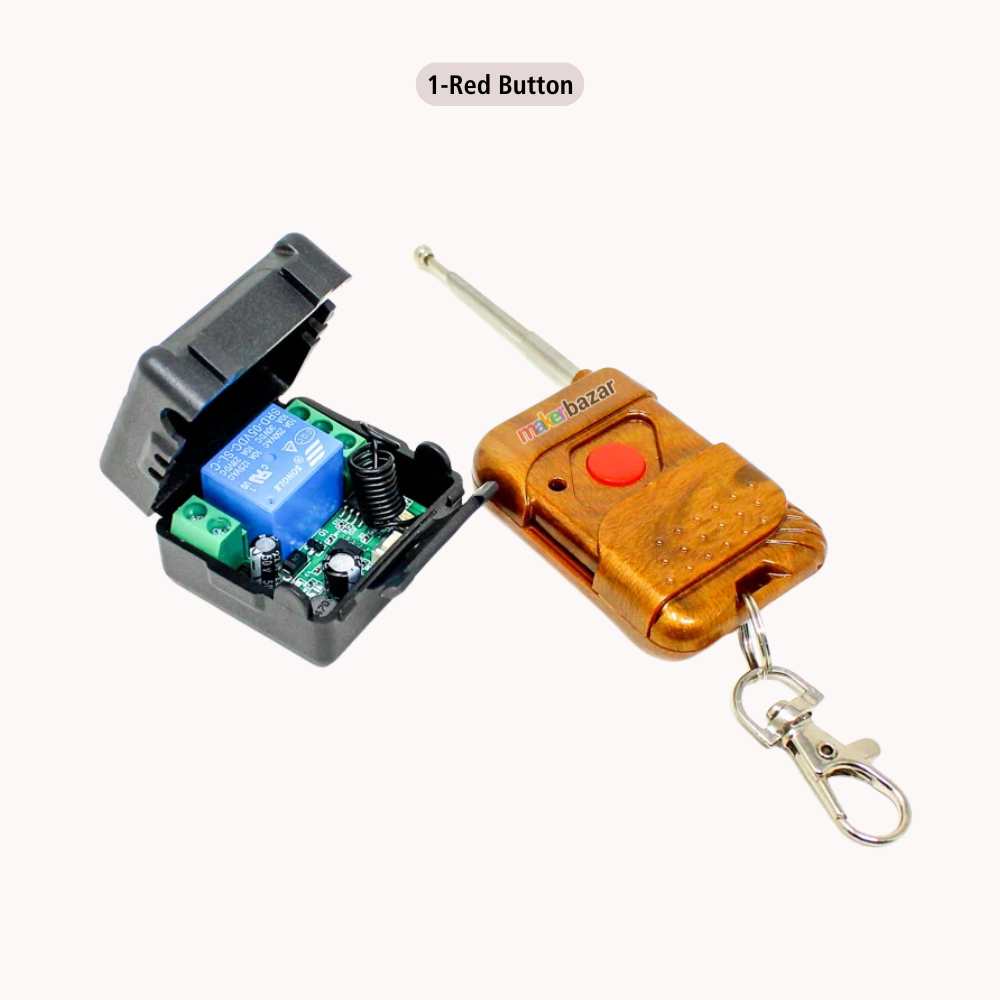 433MHz 12-Volt 1-Relay Wireless RF Control Switch with Remote Transmitter