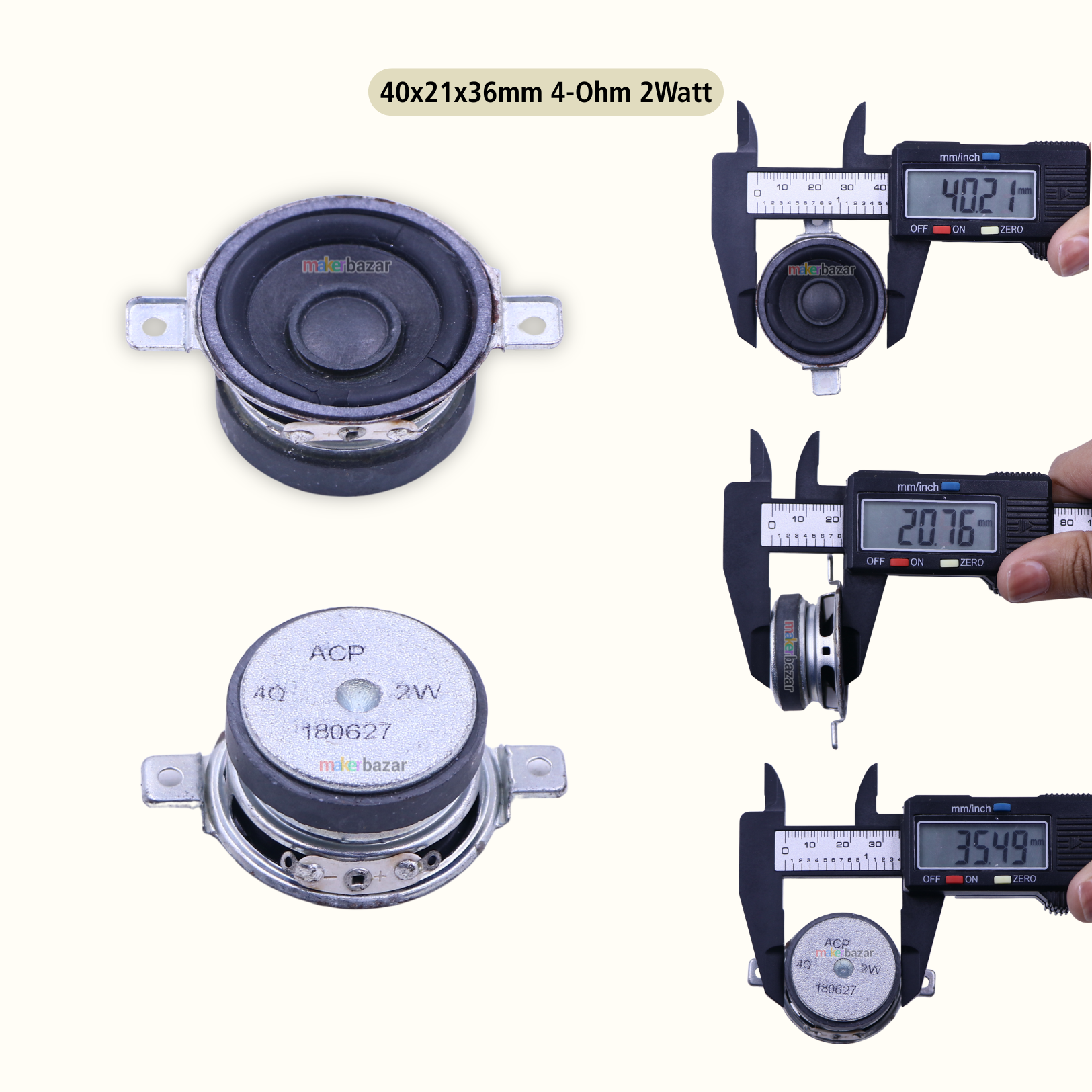 1.5-Inch Mini External Magnet Speaker Metal Body With Frame