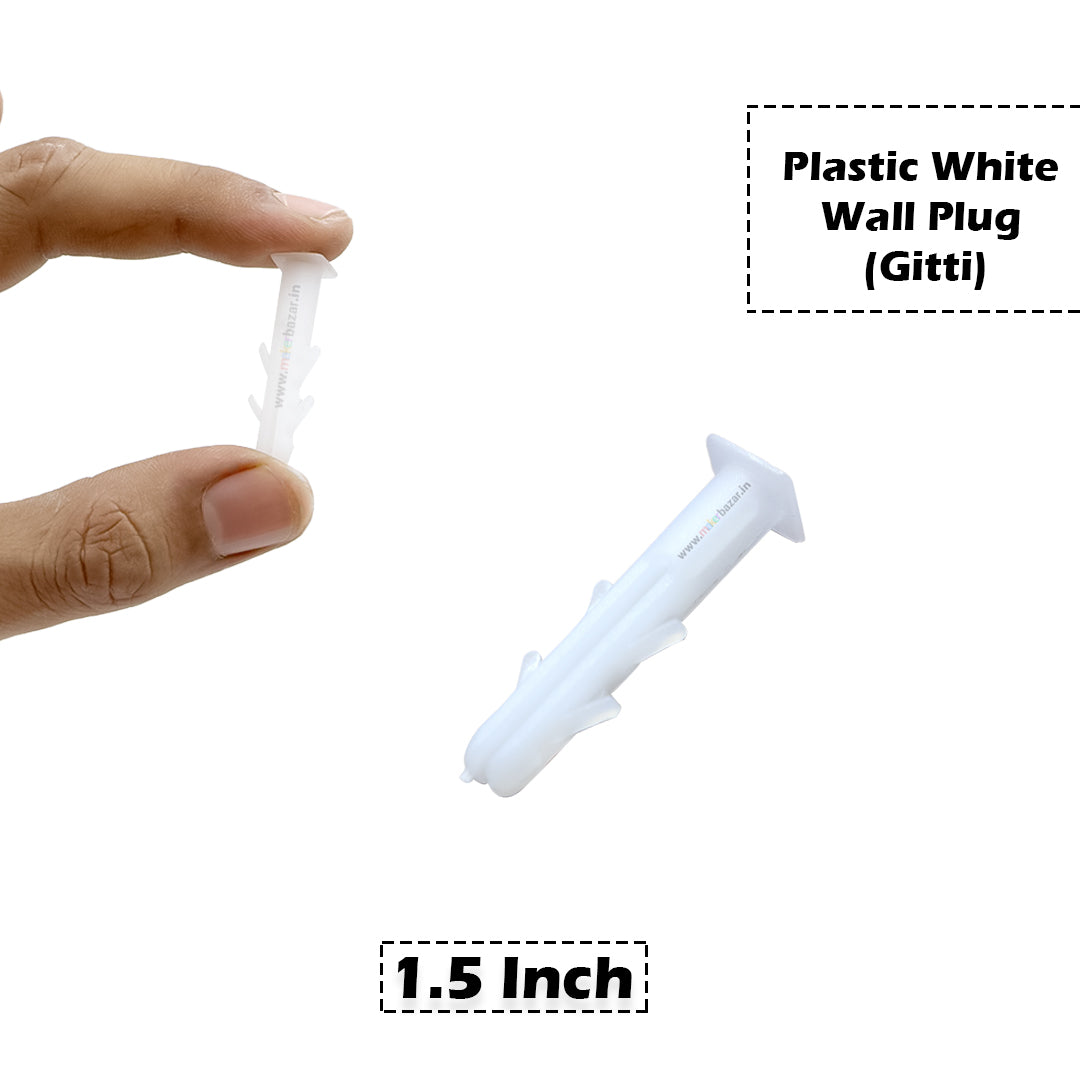 Plastic White Wall Plug (Gitti)