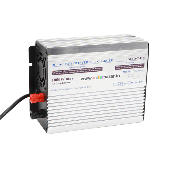 500Watt Continuous Power Inverter Charger 12VDC to 220VAC 1000W Max