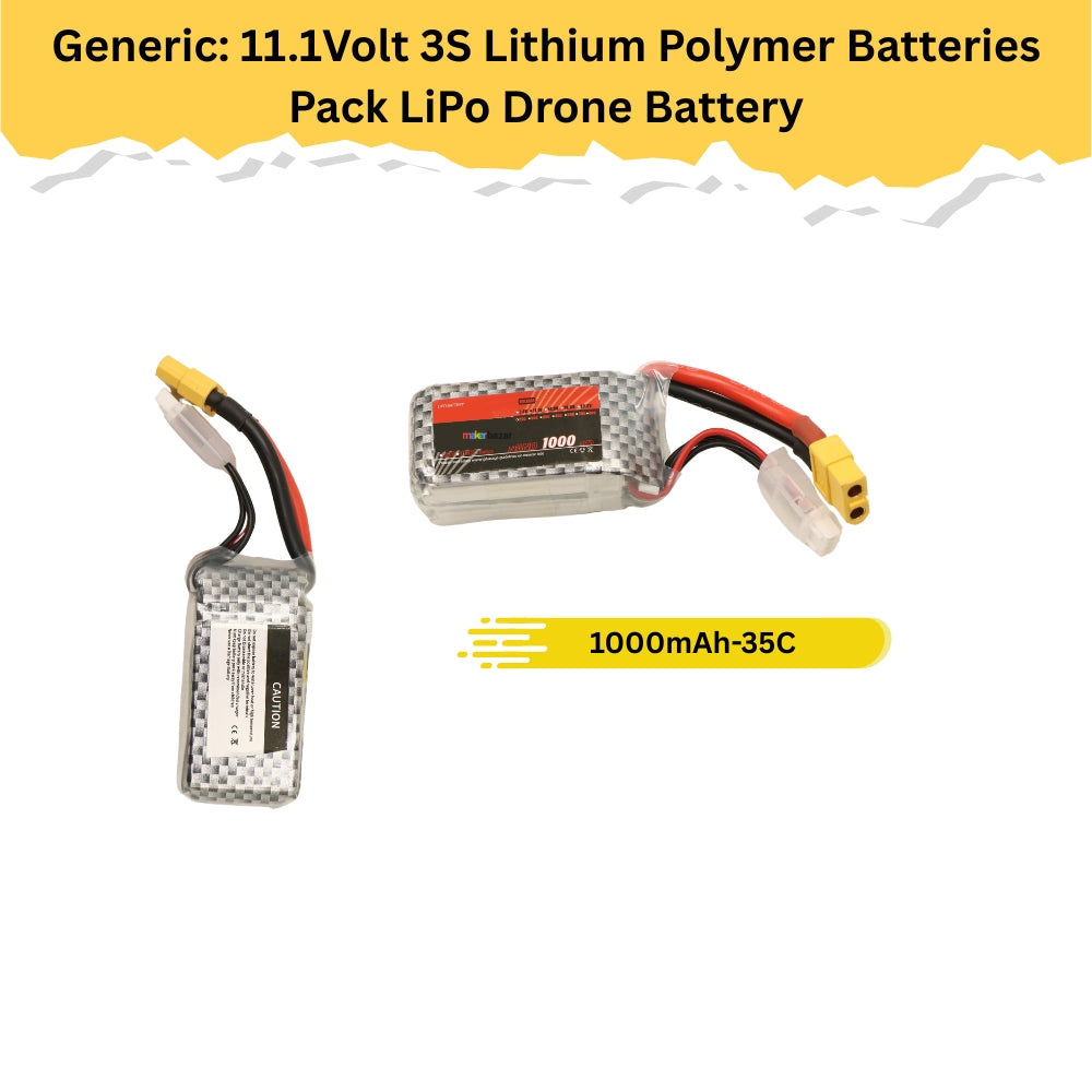 Generic: 11.1Volt 3S Lithium Polymer Batteries Pack LiPo Drone Battery