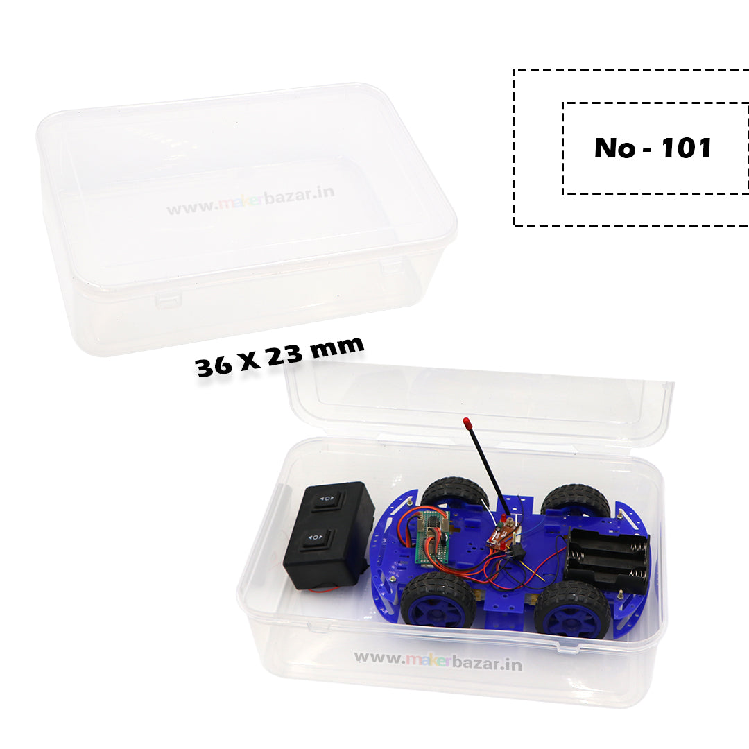 Transparent Rectangular Plastic Box with Attached Lid