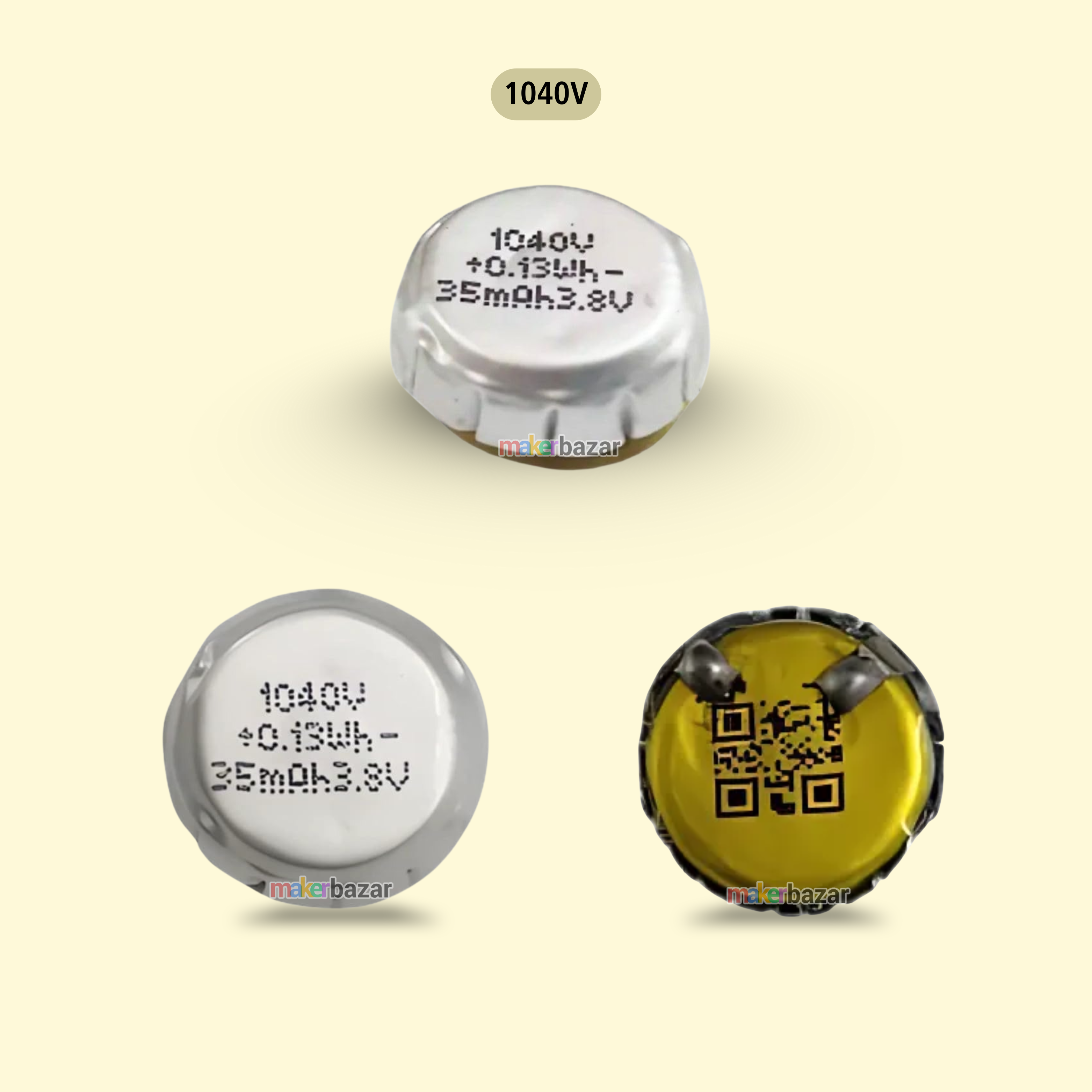 3.7V 3.8V 35mAh Lithium-Polymer Rechargeable Battery for Ear Buds – Single Cell