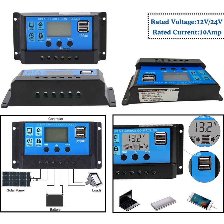 12V/24V PWM Solar Charge Controller