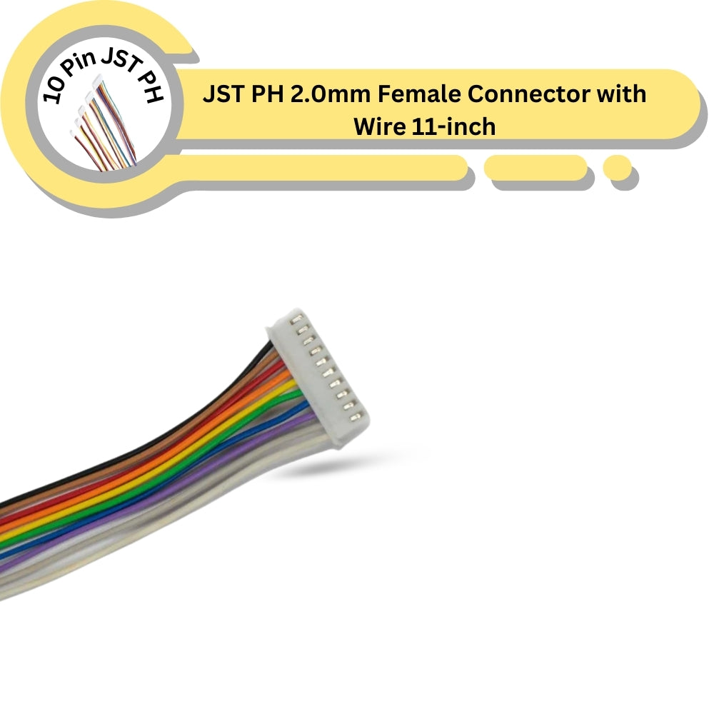 JST PH 2.0mm Female Connector with Wire 11-inch
