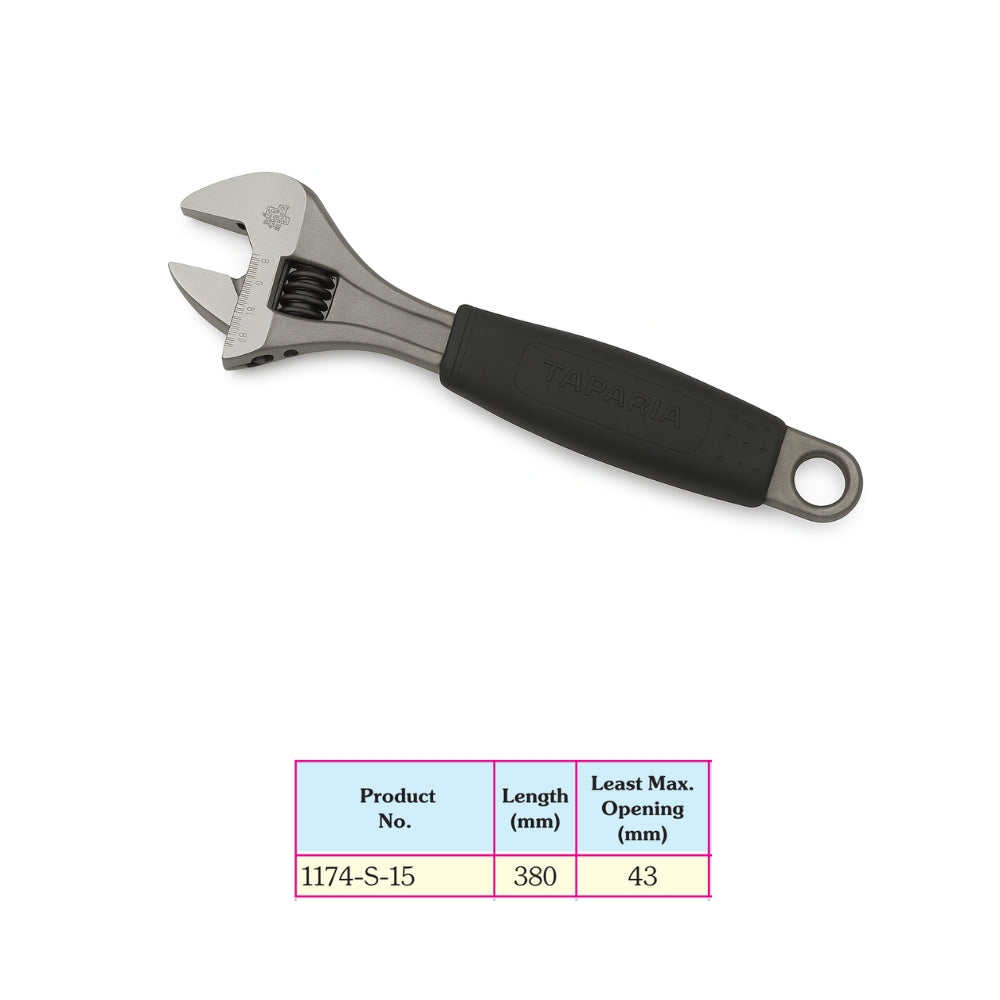 Taparia Adjustable Spanner with Soft Grip